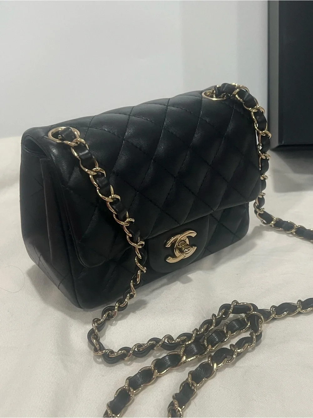 Chanel Classic Square Mini Rectangular Flap Black GHW